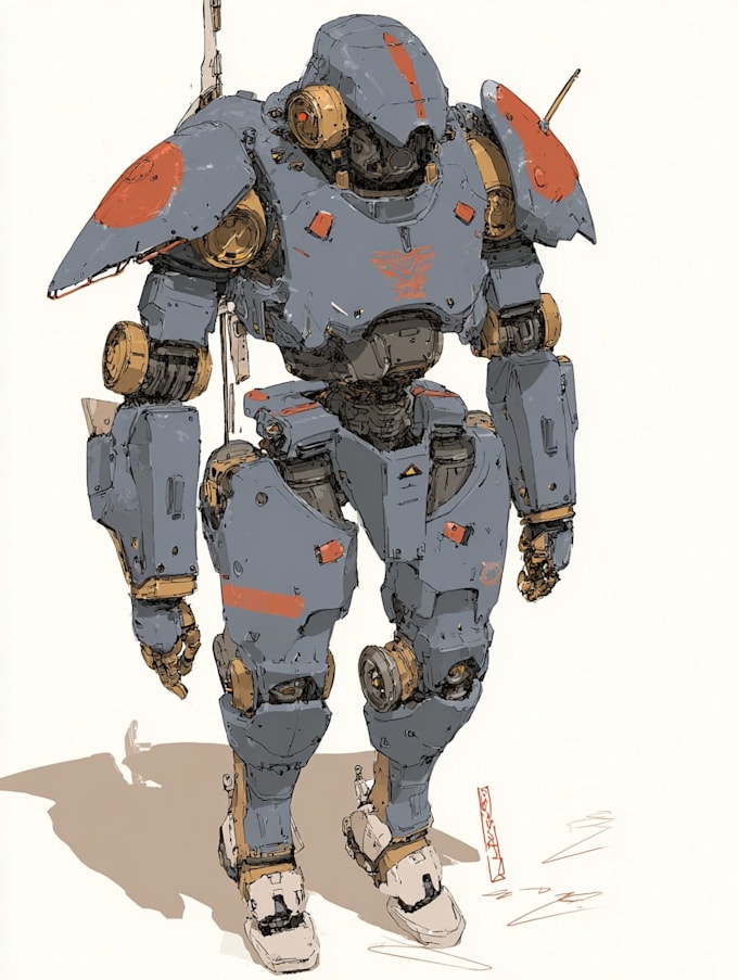 draw custom mecha or robotic illustration