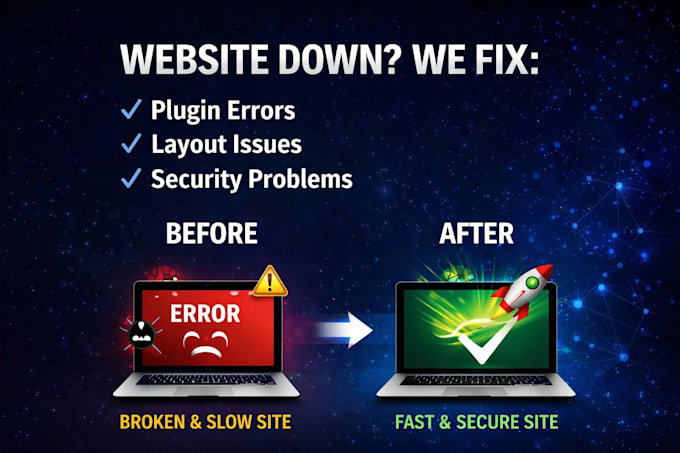 fix wordpress errors, hacked websites, critical issues fast