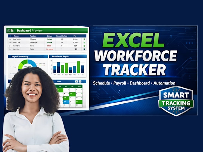 create employee schedule tracker, payroll system and excel dashboard for busines