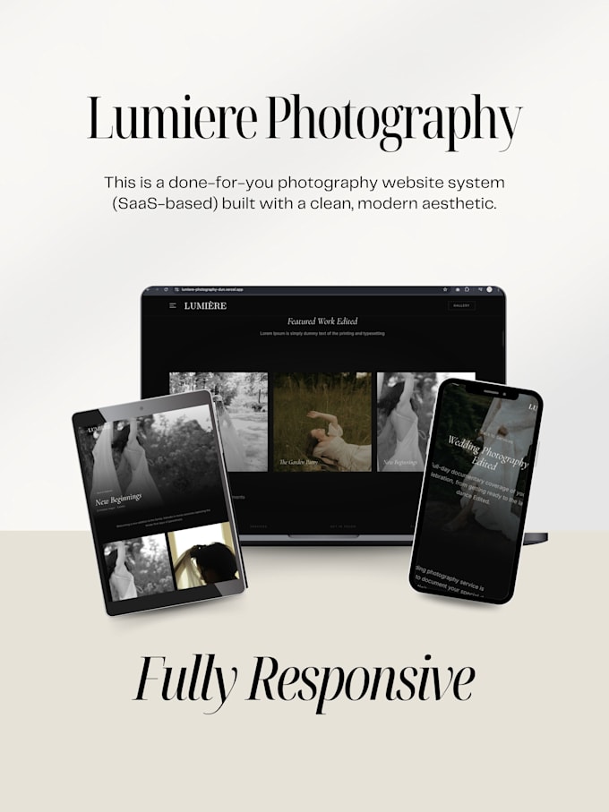 design a professional photography website with cms