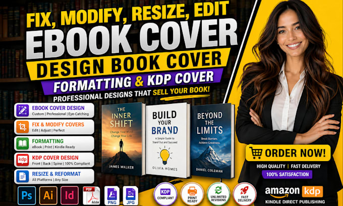 fix, modify, resize, edit, ebook cover, design book cover, formatting, KDP cover
