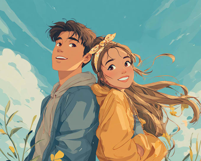 draw your couple character with anime style