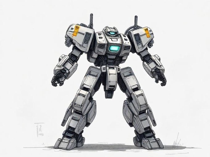 draw or design mechs robots concepts