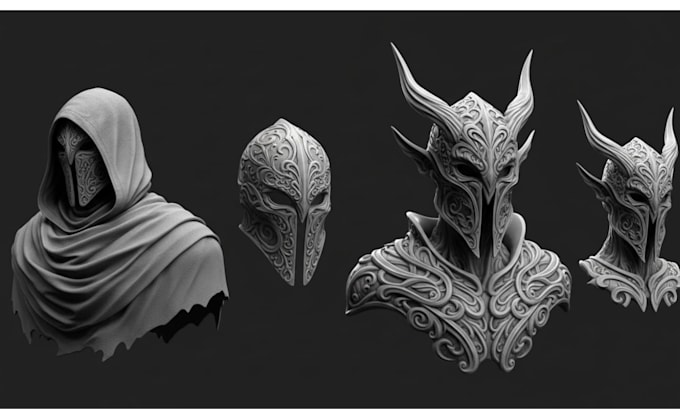 create 3d printable mask 3d helmet cosplay props 3d modeling 3d cosplay armor