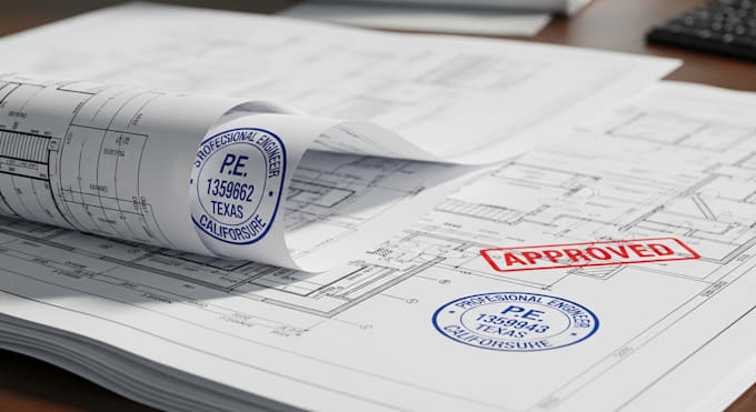 do structural engineer pe stamp  permit drawing for  usa