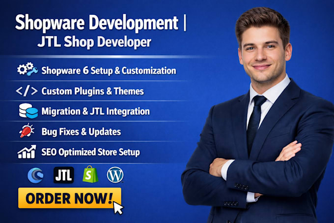 be expert shopware 6 developer for custom plugins SEO migration jtl store build