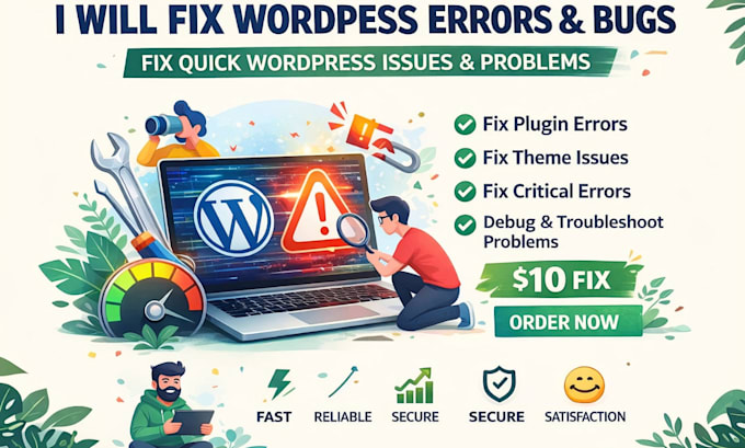 fix wordpress errors, bugs, critical issues and website problems
