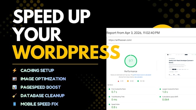 fix slow wordpress and boost pagespeed fast in 24h