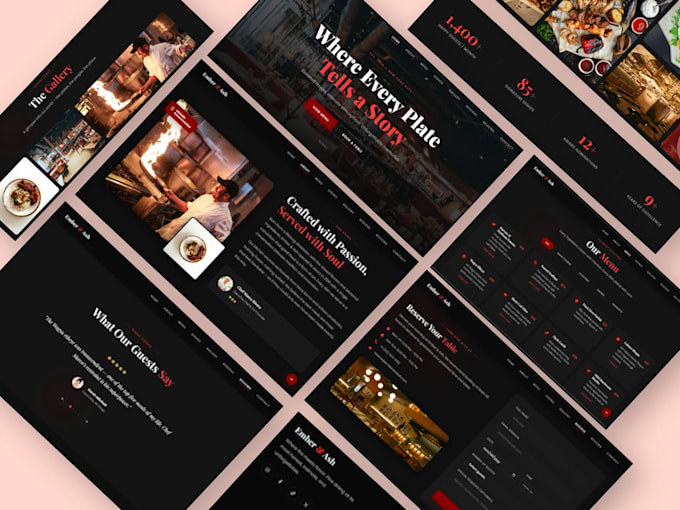 design restaurant or cafe website with ordering and reservation system