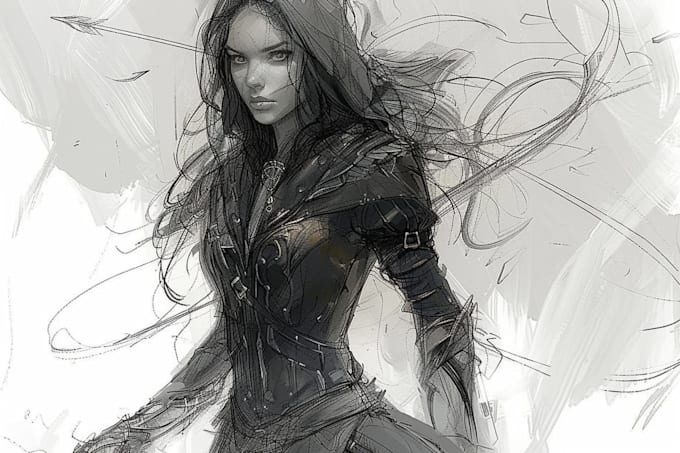 unique fantasy character sketch for you