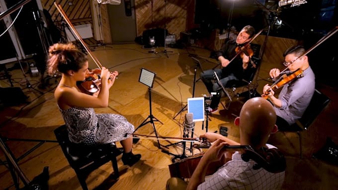 record live string quartet violin viola cello for cinematic and studio music