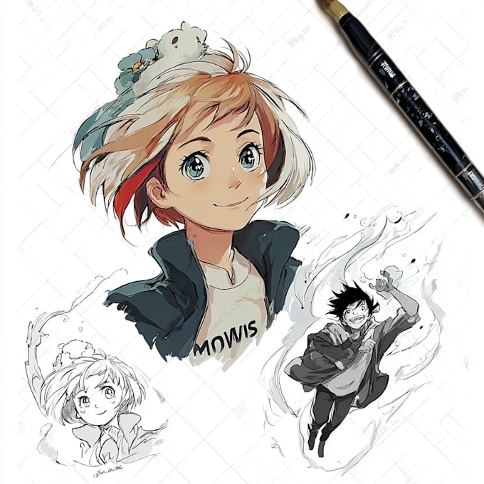 draw anime character illustration