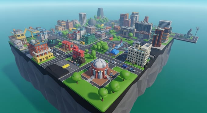create a custom 3d roblox game map, obby, city, and immersive game environments