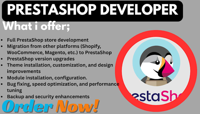 develop migrate and upgrade your prestashop store, prestashop theme and modules