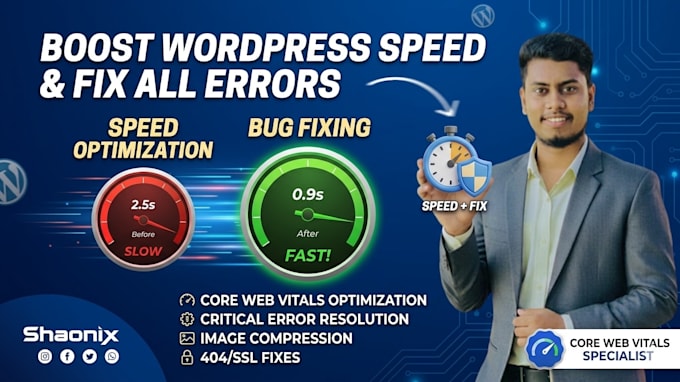 fix wordpress bugs and optimize website speed