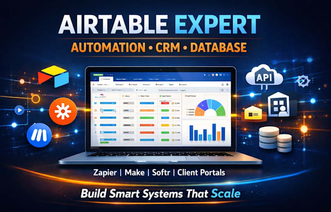 airtable expert, airtable automation, CRM, database design, zapier integration