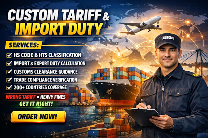 provide custom tariff, hs code, hts code and import export duty rates