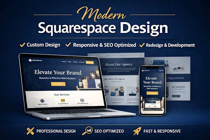 design modern squarespace website, redesign and develop SEO optimized site