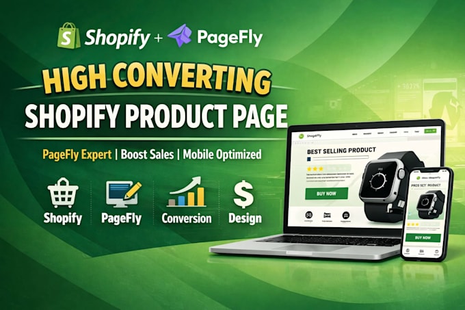 design a high converting shopify product page with pagefly