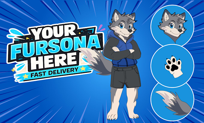 create custom furry character design, fursona and furry art