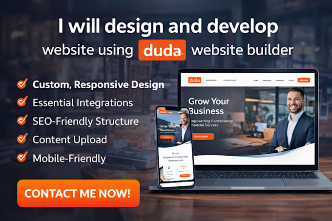 design develop website using duda website builder