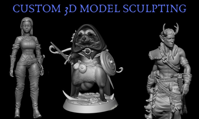 sculpt 3d dnd, 3d characters, figurine, 3d creatures model stl for 3d printing