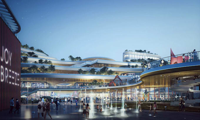 beautify3d retail complex,cgi commercial infrastructure,rvt mixed use masterplan