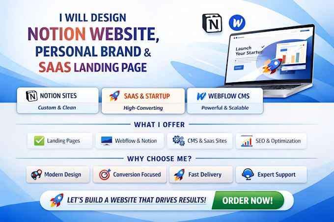 notion website personal brand startup landing page webflow cms saas website