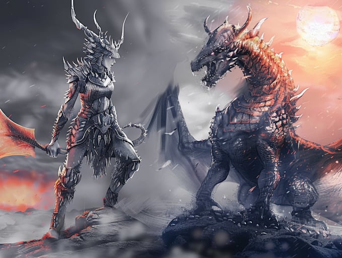 ilustrations monsters, dragons and fantasy characters