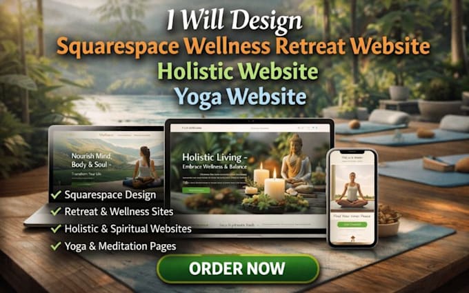 design squarespace wellness retreat website holistic website yoga website