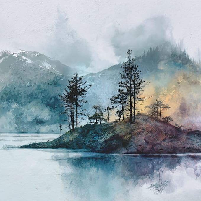 do creative watercolor landscape art