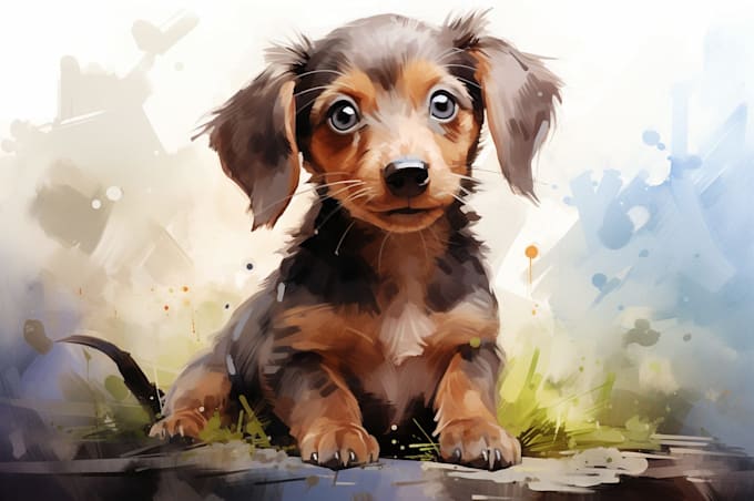 draw watercolor pet portrait