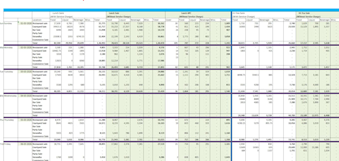 do food costing, inventory, data entry and excel reporting