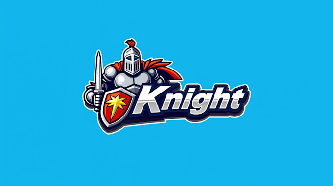 do professional knight helmet worior mascot logo design