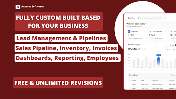 develop a lead management CRM erp for your business