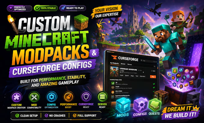 create custom minecraft modpacks and curseforge modpack configs