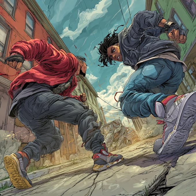 draw comic page art for books, panels, and characters