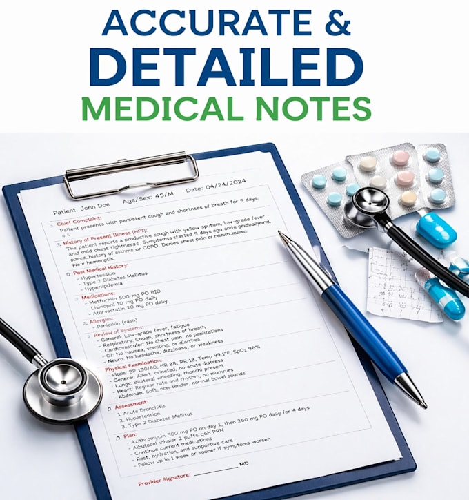 create neat and accurate medical notes for study