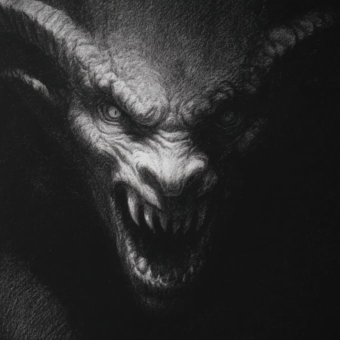 draw dark, horror illustration