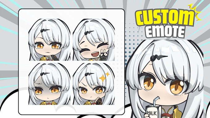 create custom vtuber emotes, twitch emotes, animated emotes