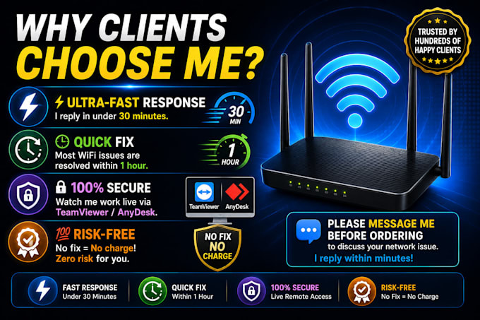 do wifi network setup and remote IT support troubleshooting