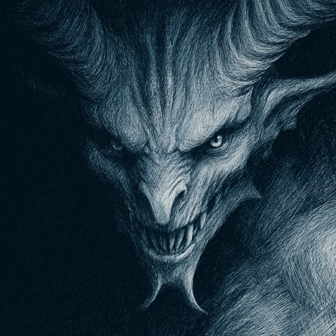 draw scary horror creature and fantasy character concept art