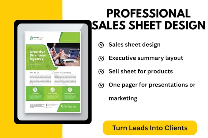 sales sheet, executive summary, sell sheet, one pager