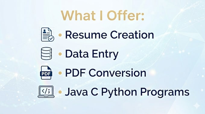 create resume do data entry and basic coding tasks fast