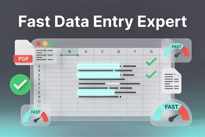 do quick data entry excel and admin support