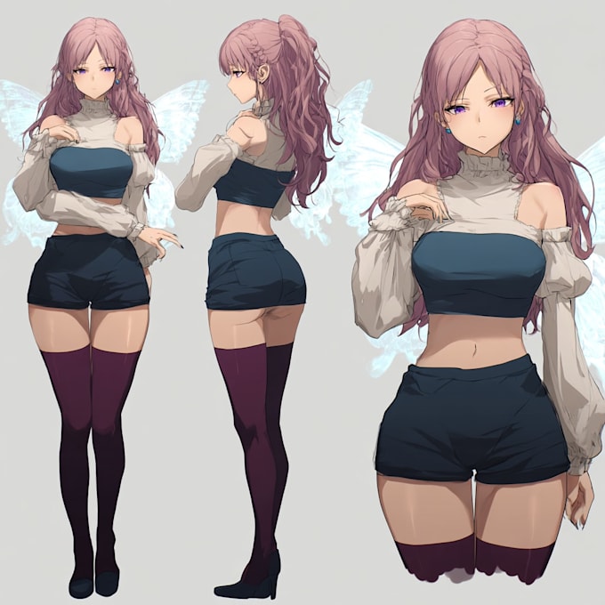 draw a anime character sheet or reference sheet for you