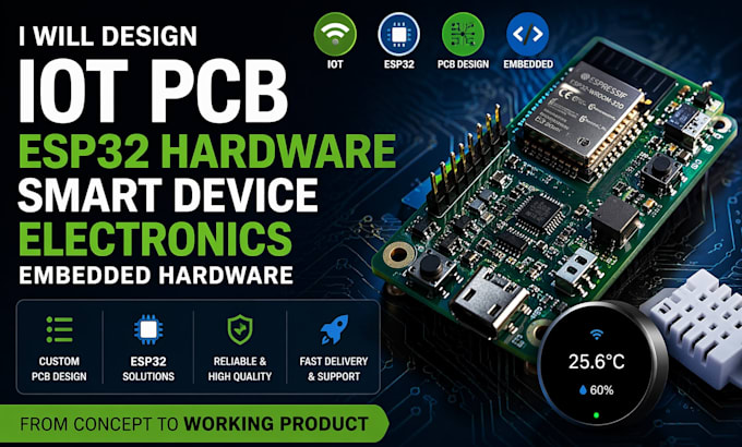 design iot pcb, esp32 hardware, smart device electronics,embedded hardware