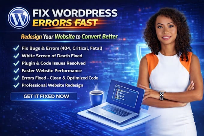 fix wordpress errors fast, redesign for better conversion
