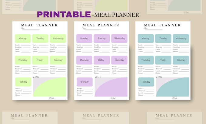 printable editable meal planner