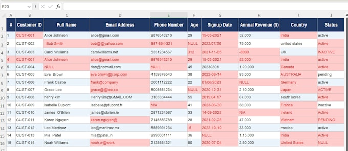 fix, clean, structure your excel or CSV data professionally
